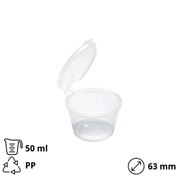 Posodica za omako z pokrovom PP 50 (60) ml d=63 mm 50 kos
