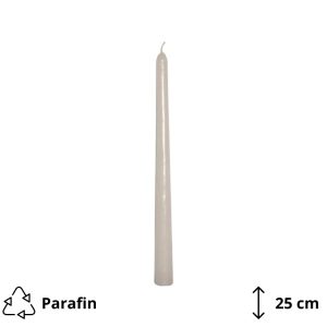 Koničasta svečka bela, h=25 cm