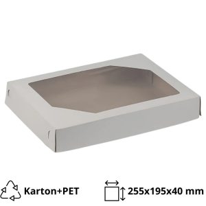 Škatla 255х195х40 mm z oknom + pokrov [50 kos/pak]