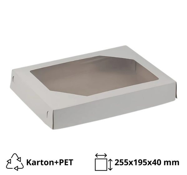 Škatla 255х195х40 mm z oknom + pokrov [50 kos/pak]
