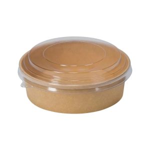 Papirnata posoda 1000 ml d=187 mm h=50 mm, kraft s pokrovom 50 kos