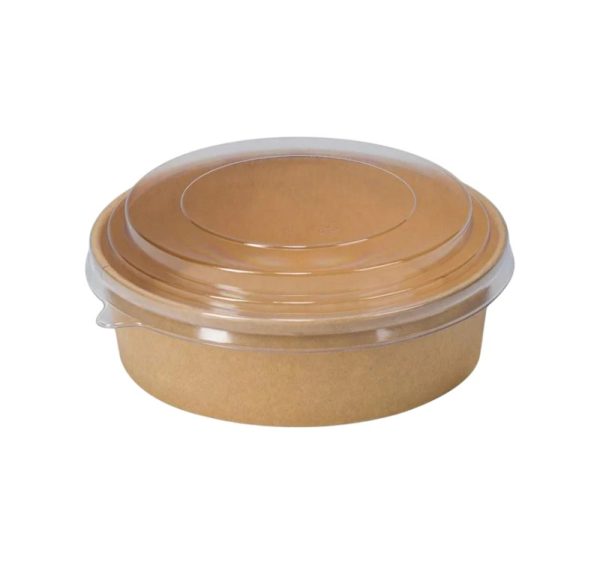 Papirnata posoda 1000 ml d=187 mm h=50 mm, kraft s pokrovom 50 kos