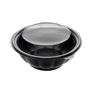 Posodica PET s pokrovom 500 ml d=189 mm črna, 50 kos (komplet)