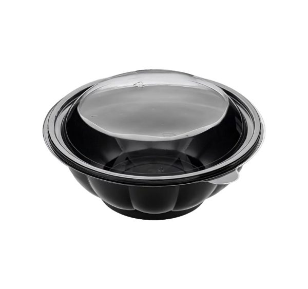 Posodica PET s pokrovom 500 ml d=189 mm črna, 50 kos (komplet)