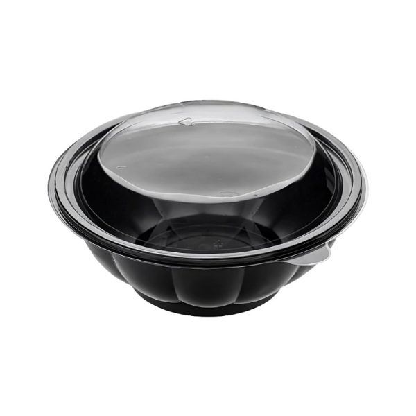 Posodica PET s pokrovom 500 ml d=189 mm črna, 50 kos (komplet)