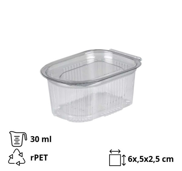 Posodica za omako s pokrovom rPET 30 ml prozorna [500 kos/pak]