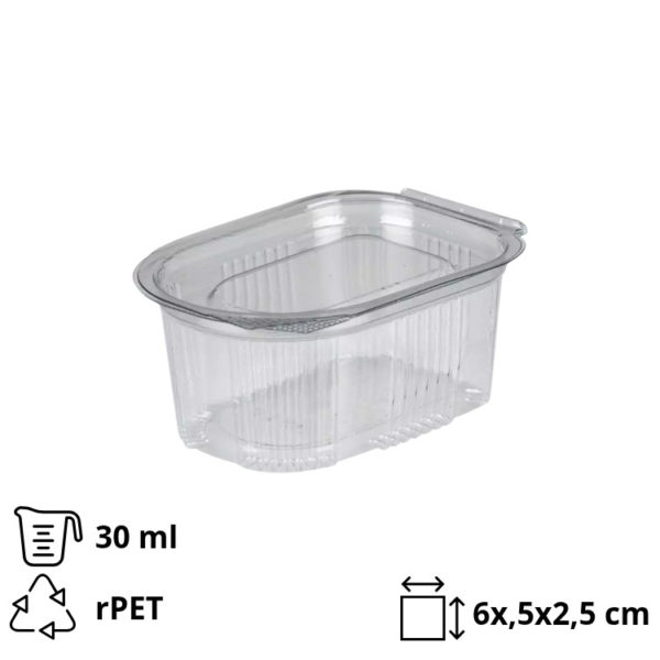 Posodica za omako s pokrovom rPET 30 ml prozorna [500 kos/pak]