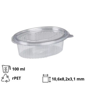 Posodica za omako s pokrovom rPET 100 ml prozorna [500 kos/pak]
