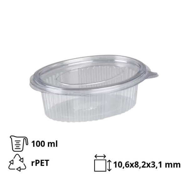 Posodica za omako s pokrovom rPET 100 ml prozorna [500 kos/pak]