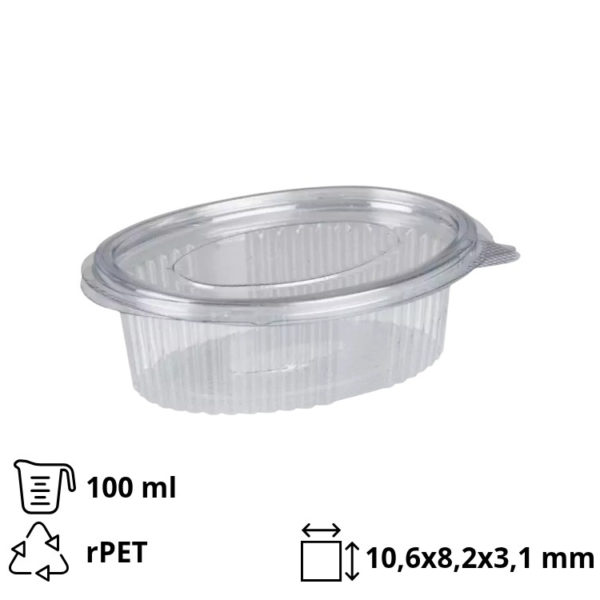 Posodica za omako s pokrovom rPET 100 ml prozorna [500 kos/pak]