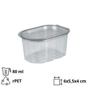 Posodica za omako s pokrovom rPET 80 ml prozorna 100 kos