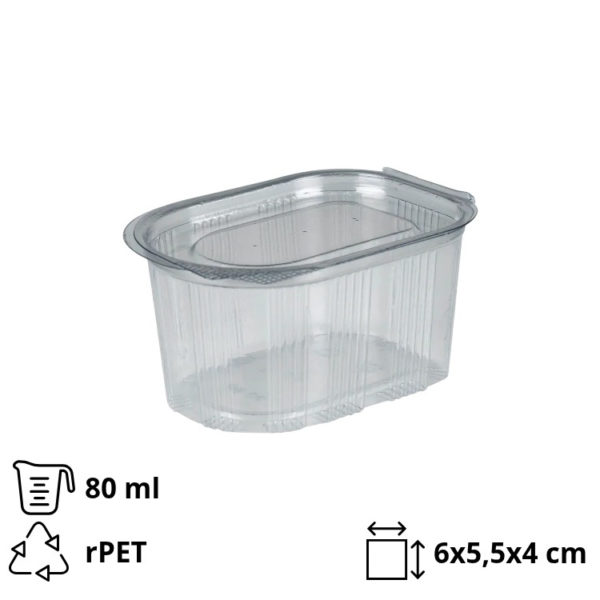 Posodica za omako s pokrovom rPET 80 ml prozorna 100 kos