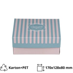Škatla s pokrovom za sladice 17×12.8×8 cm ALUMINIUM PATISSERIE [10 kos/pak]