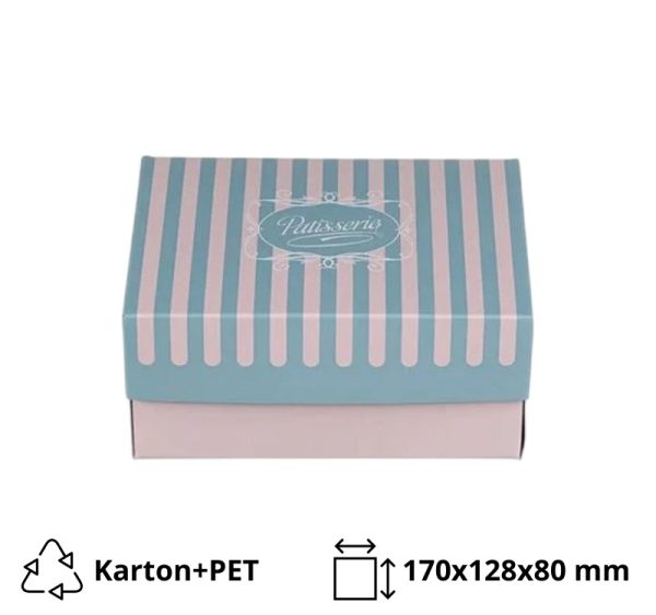 Škatla s pokrovom za sladice 17×12.8×8 cm ALUMINIUM PATISSERIE [10 kos/pak]
