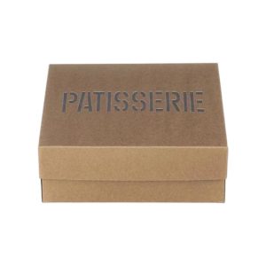 Škatla s pokrovom za sladice 21.8×21.6×8 cm KRAFT PATISSERIE [3 kos/pak]