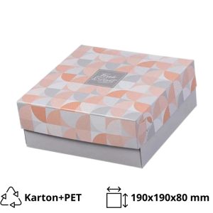 Škatla s pokrovom za sladice 19x19x8 cm SWEET & FRESH [29 kos/pak]