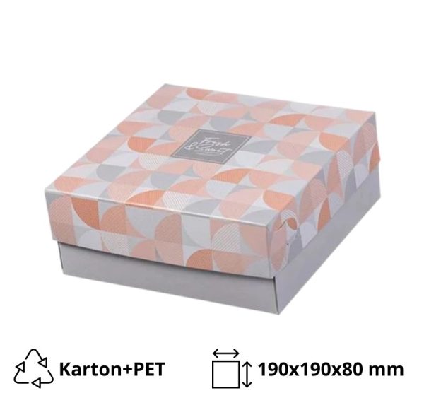 Škatla s pokrovom za sladice 19x19x8 cm SWEET & FRESH [29 kos/pak]