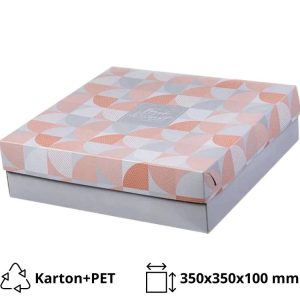 Škatla s pokrovom za sladice 35x35x10 cm SWEET & FRESH [11 kos/pak]