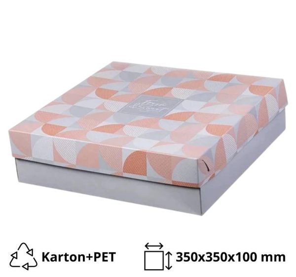 Škatla s pokrovom za sladice 35x35x10 cm SWEET & FRESH [11 kos/pak]