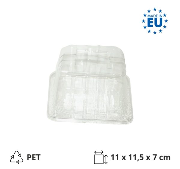 Posodica s pokrovom PET 110x115x70 mm prozorna [100 kos/pak]