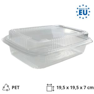 Posodica s pokrovom PET 195x195x70 mm prozorna [100 kos/pak]
