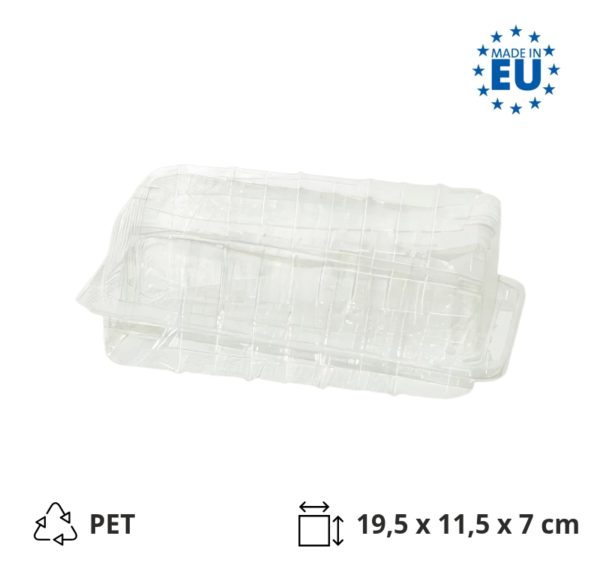 Posodica PET 115х195х70 mm prozorna s pokrovom [50 kos/pak]