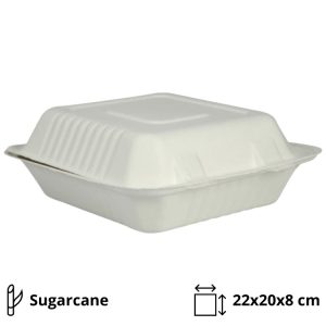 Embalaža BIO 22х20х8 cm sladkorni trs [200 kos/pak]