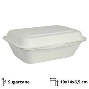 Embalaža BIO 19х14х6,5 cm, sladkorni trs [50 kos/pak]