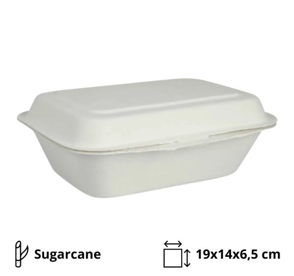 Embalaža BIO 19х14х6,5 cm, sladkorni trs [50 kos/pak]