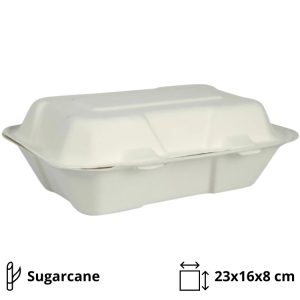 Embalaža BIO 23х16х8 cm, sladkorni trs [50 kos/pak]