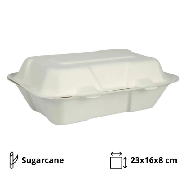 Embalaža BIO 23х16х8 cm, sladkorni trs [50 kos/pak]