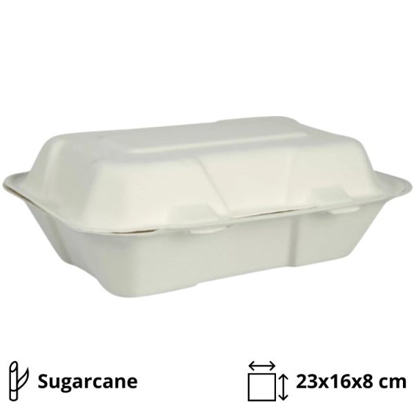 Embalaža BIO 23х16х8 cm, sladkorni trs [50 kos/pak]