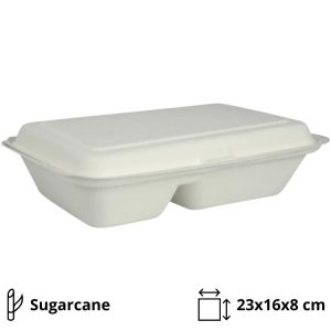 Embalaža BIO 23х16х8 cm 2-delna sladkorni trs [50 kos/pak]