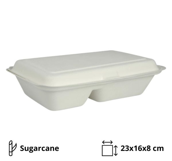 Embalaža BIO 23х16х8 cm 2-delna sladkorni trs [50 kos/pak]