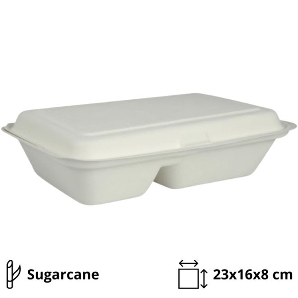 Embalaža BIO 23х16х8 cm 2-delna sladkorni trs [50 kos/pak]