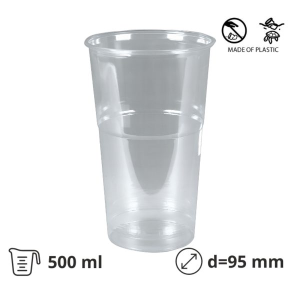 Kozarec rPet 500 ml prozoren d=95 mm 50 kos