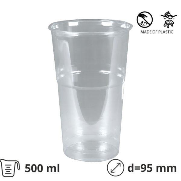 Kozarec rPet 500 ml prozoren d=95 mm 50 kos