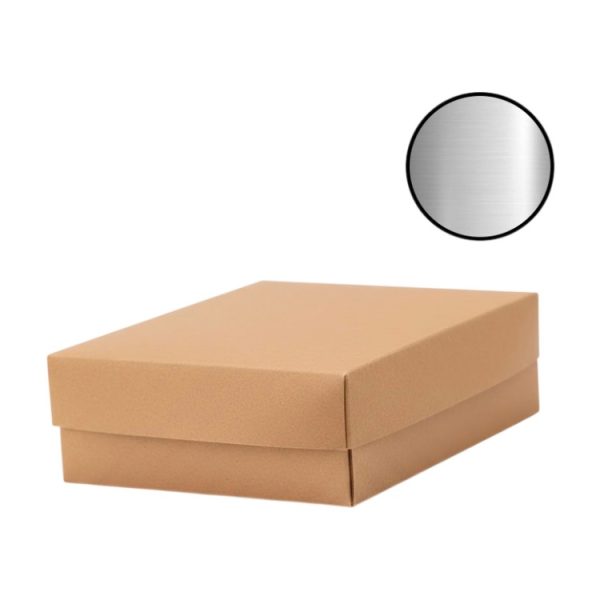 Škatla s pokrovom za sladice 22×21,5×8 cm KRAFT (notranja metalizirana  PET) [18 kos/pak]