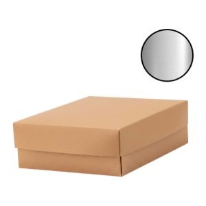 Škatla s pokrovom za sladice 25x25x8 cm KRAFT (notranja metalizirana  Pet) [14 kos/pak]