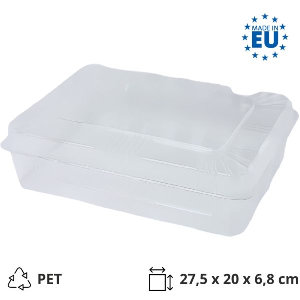 Posodica s pokrovom PET 275x200x68 mm prozorna [80 kos/pak]