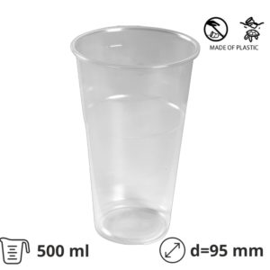 Kozarec PP 500 ml prozoren d=9.5cm, h=15cm (draft beer) 50 kos