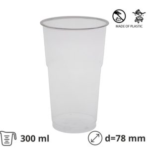 Kozarec rPet 300 ml prozoren d=78 mm 50 kos