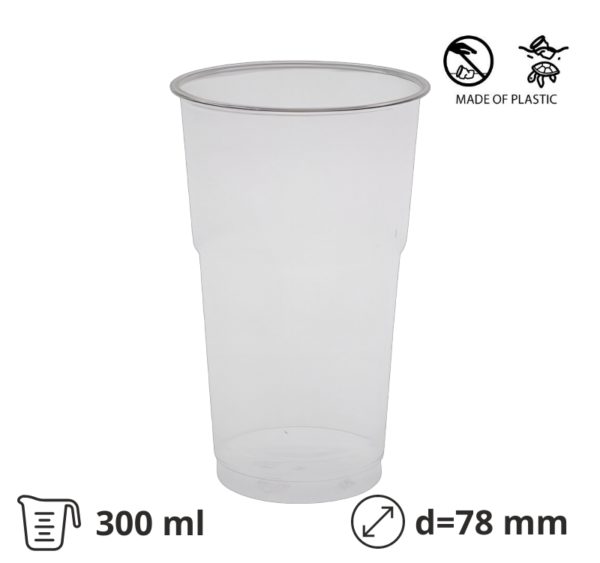 Kozarec rPet 300 ml prozoren d=78 mm 50 kos