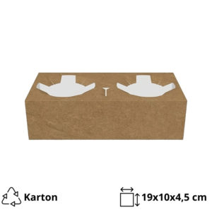 Držalo za 2 kozarca 19x10x4.5 cm kraft 50 kos