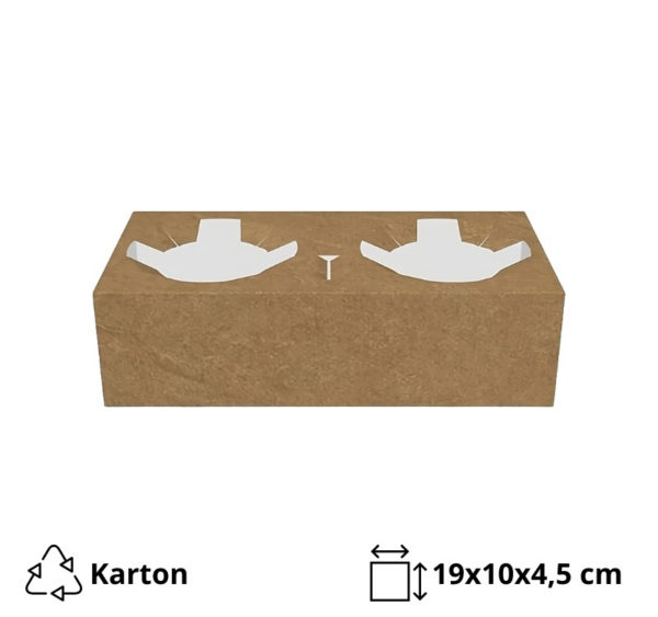 Držalo za 2 kozarca 19x10x4.5 cm kraft 50 kos