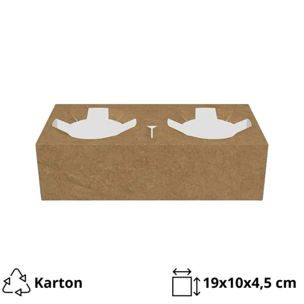 Držalo za 2 kozarca 19x10x4.5 cm kraft 50 kos