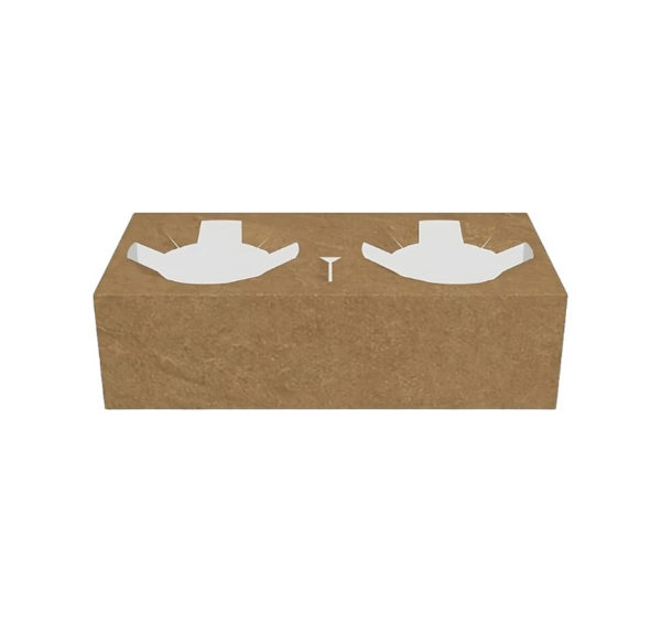 Držalo za 2 kozarca 19x10x4.5 cm kraft 50 kos
