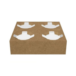 Držalo za 4 kozarca 19x19x4.5 cm kraft 50 kos