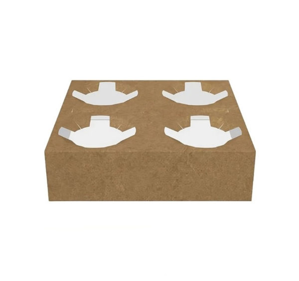 Držalo za 4 kozarca 19x19x4.5 cm kraft 50 kos