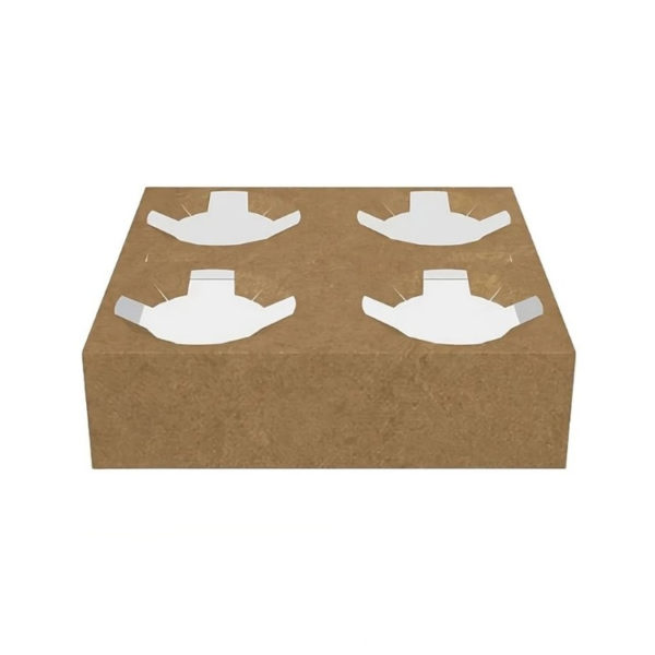 Držalo za 4 kozarca 19x19x4.5 cm kraft 50 kos